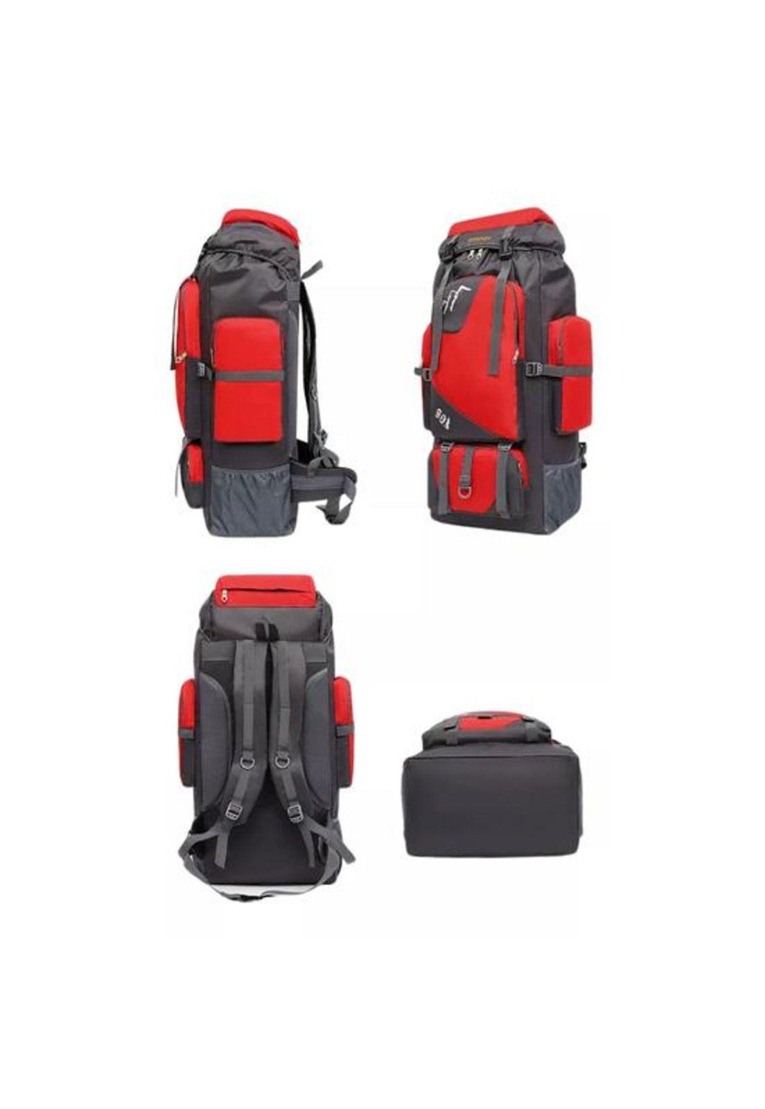 Mochila impermeable de 90L color rojo-4