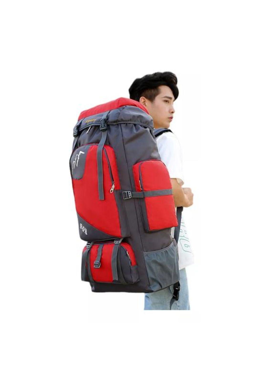 Mochila impermeable de 90L color rojo-5