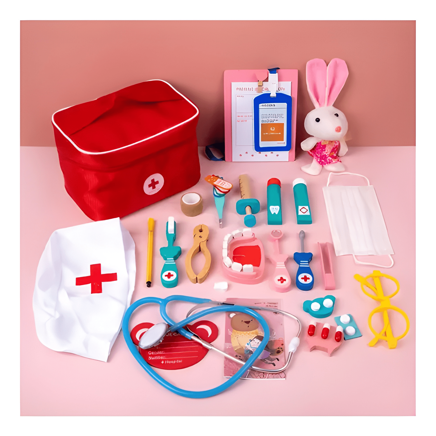 Set juego de roles doctor dentista madera para niños #8-3