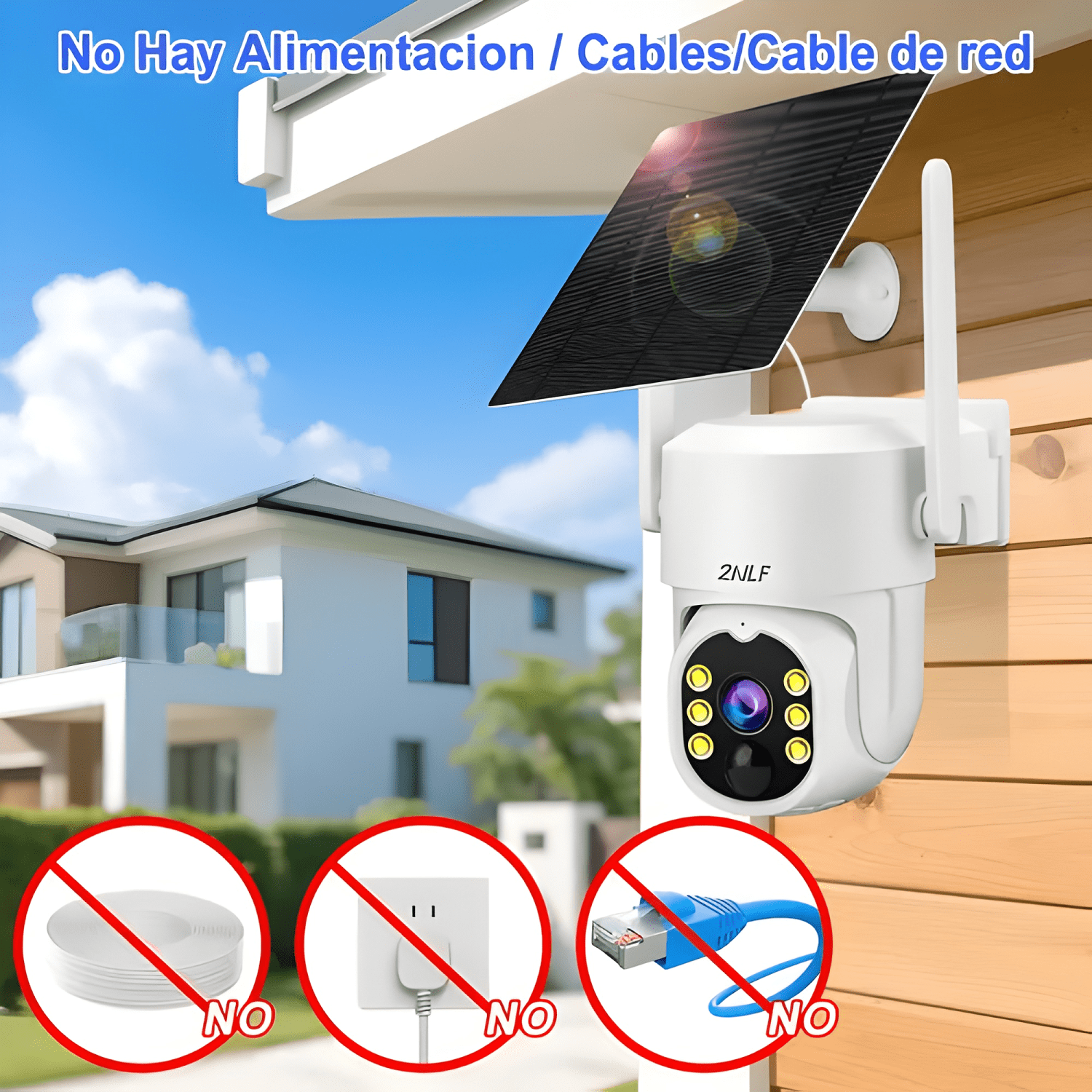 2nlf® 5G Solar Cámara de Seguridad Exterior Wifi Ip Plus Plu-2