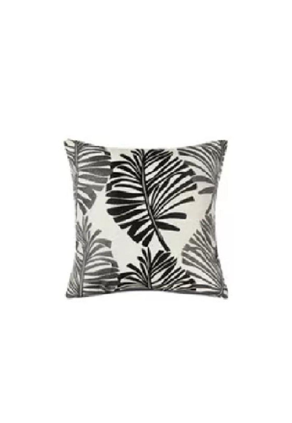 Pack de 6 Fundas de Cojín Lino Hoja Decoración 43x43 cm Negro-0