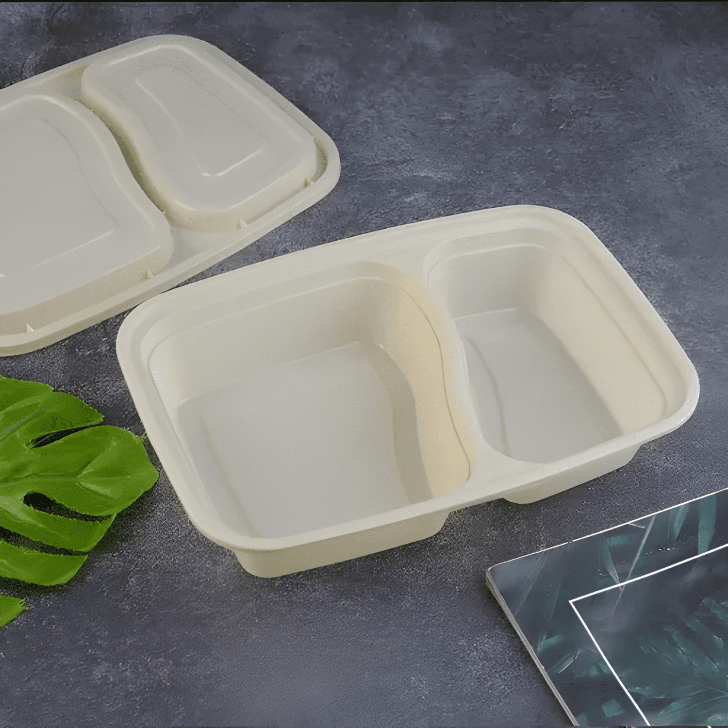 Envase biodegradable 2 div para colaciones 800 ml 50u-4