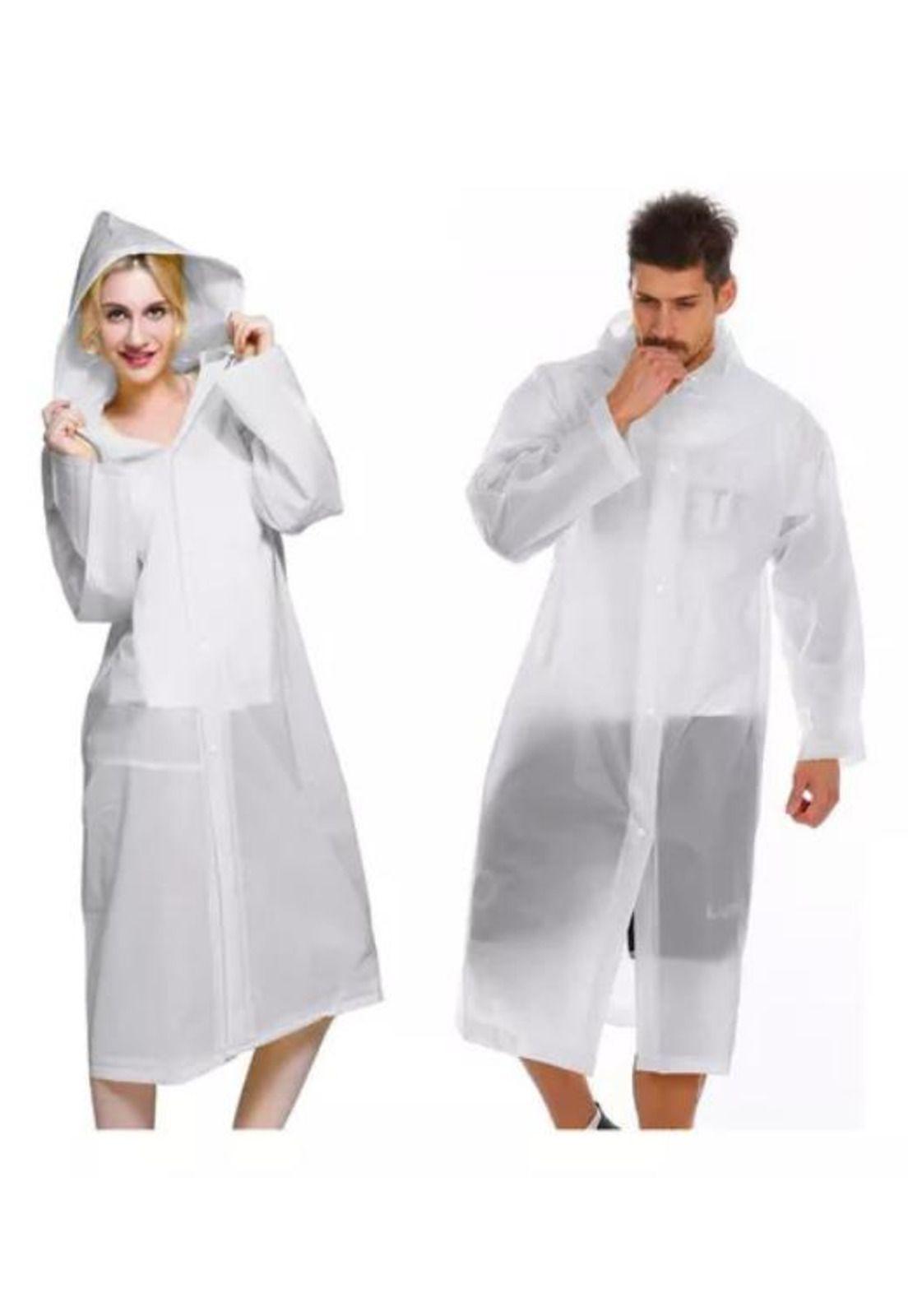 Portátil capa poncho para la lluvia 100% impermeable duro 2P, blanco-2