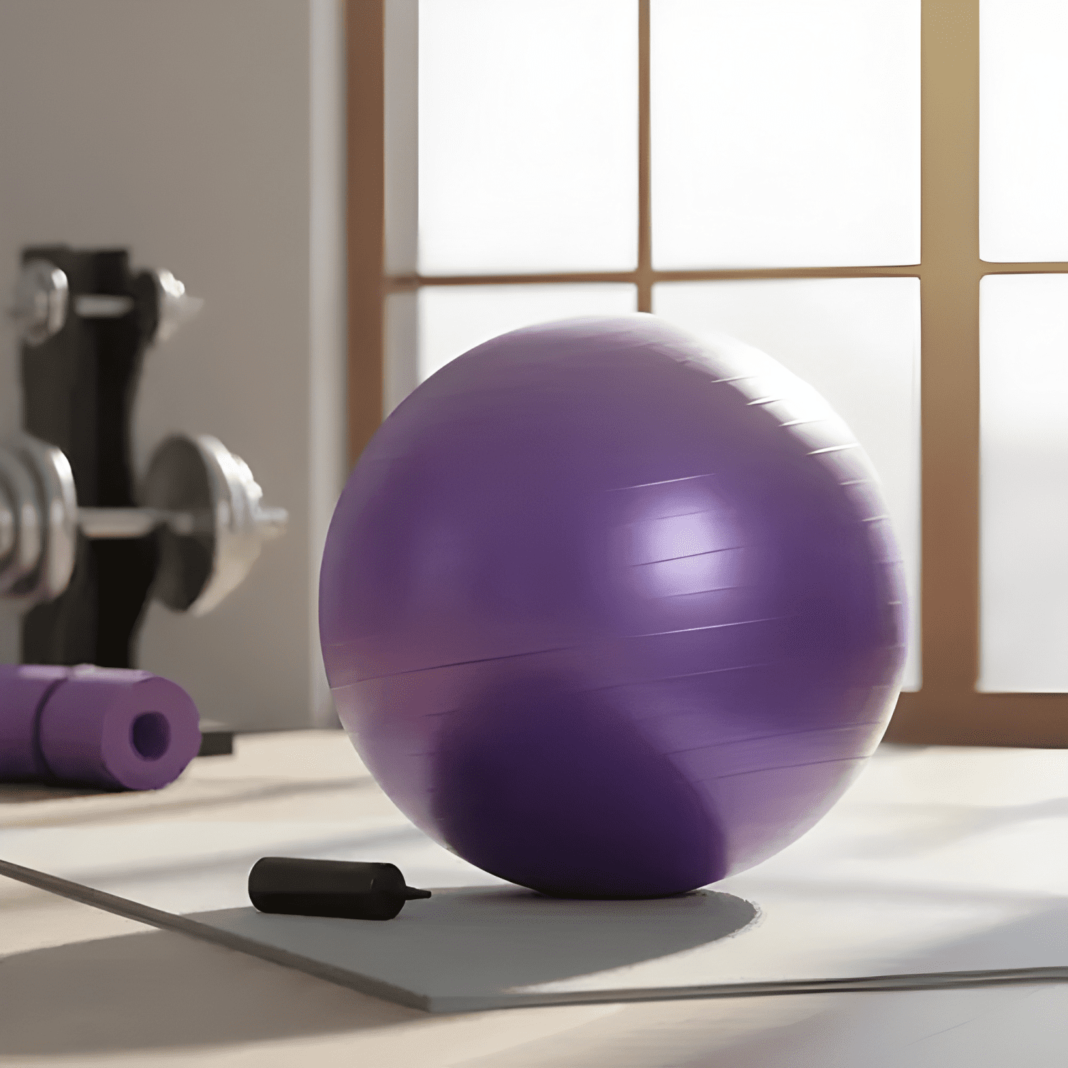 Pelota de gimnasia pilates swiss yoga de 65 cm Morado-3