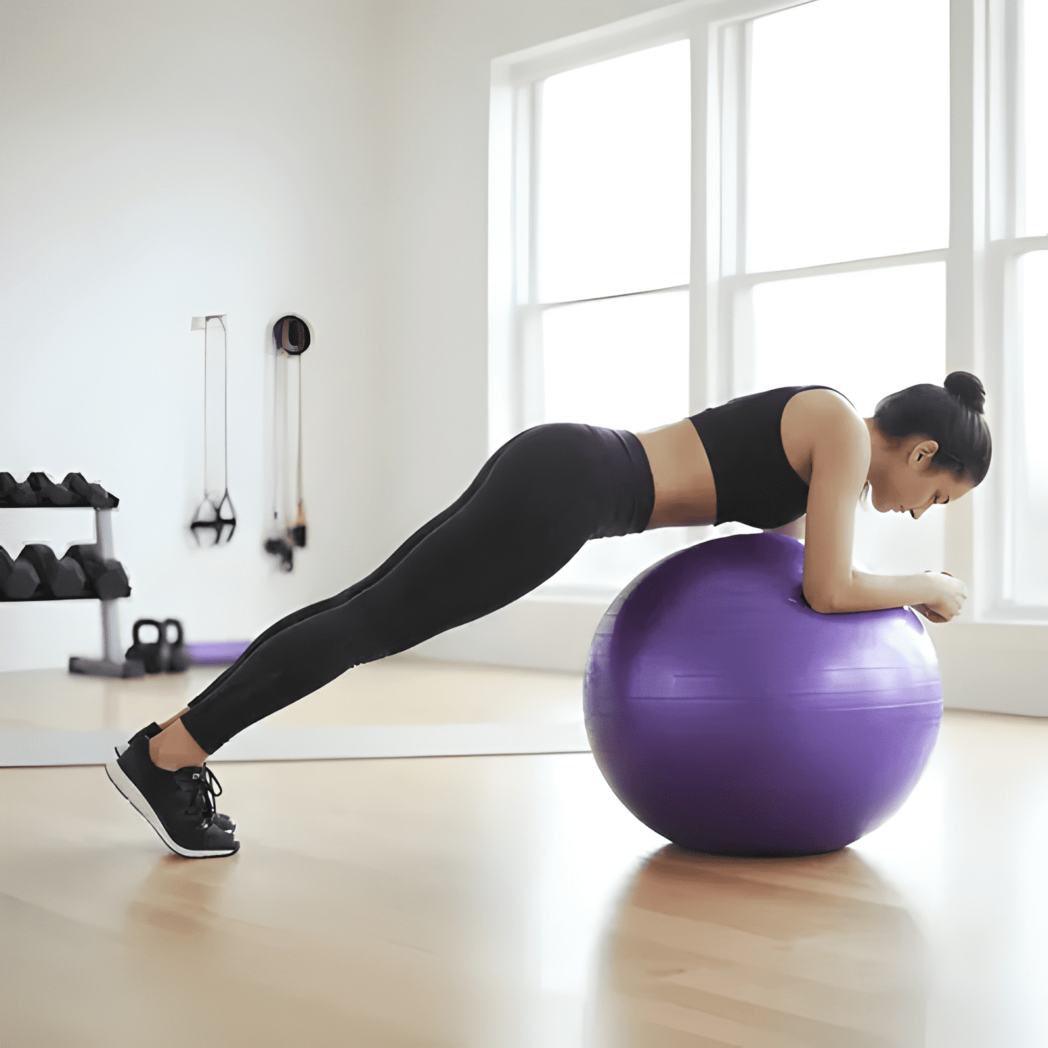Pelota de gimnasia pilates swiss yoga de 65 cm Morado-4