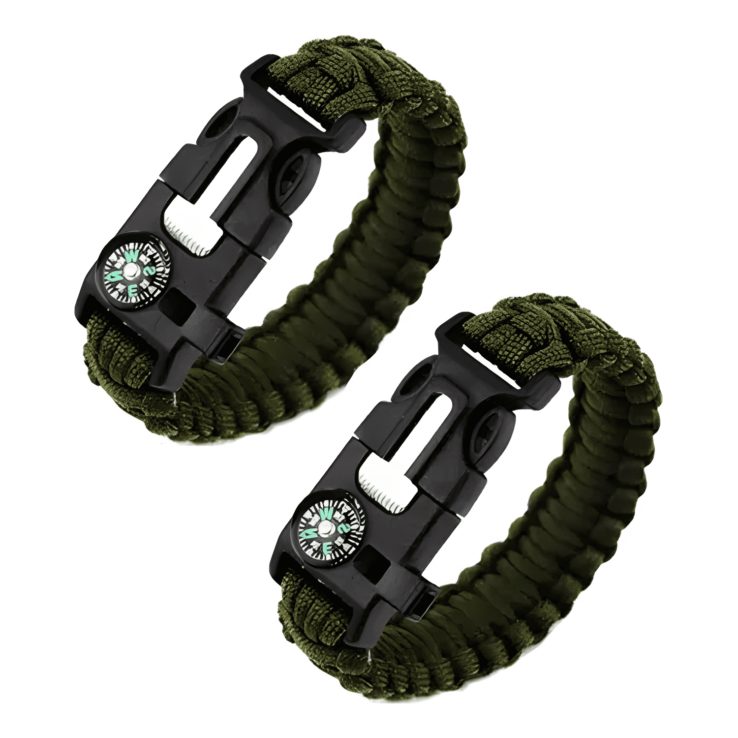 Par de pulseras táctica paracord de supervivencia multiuso-0