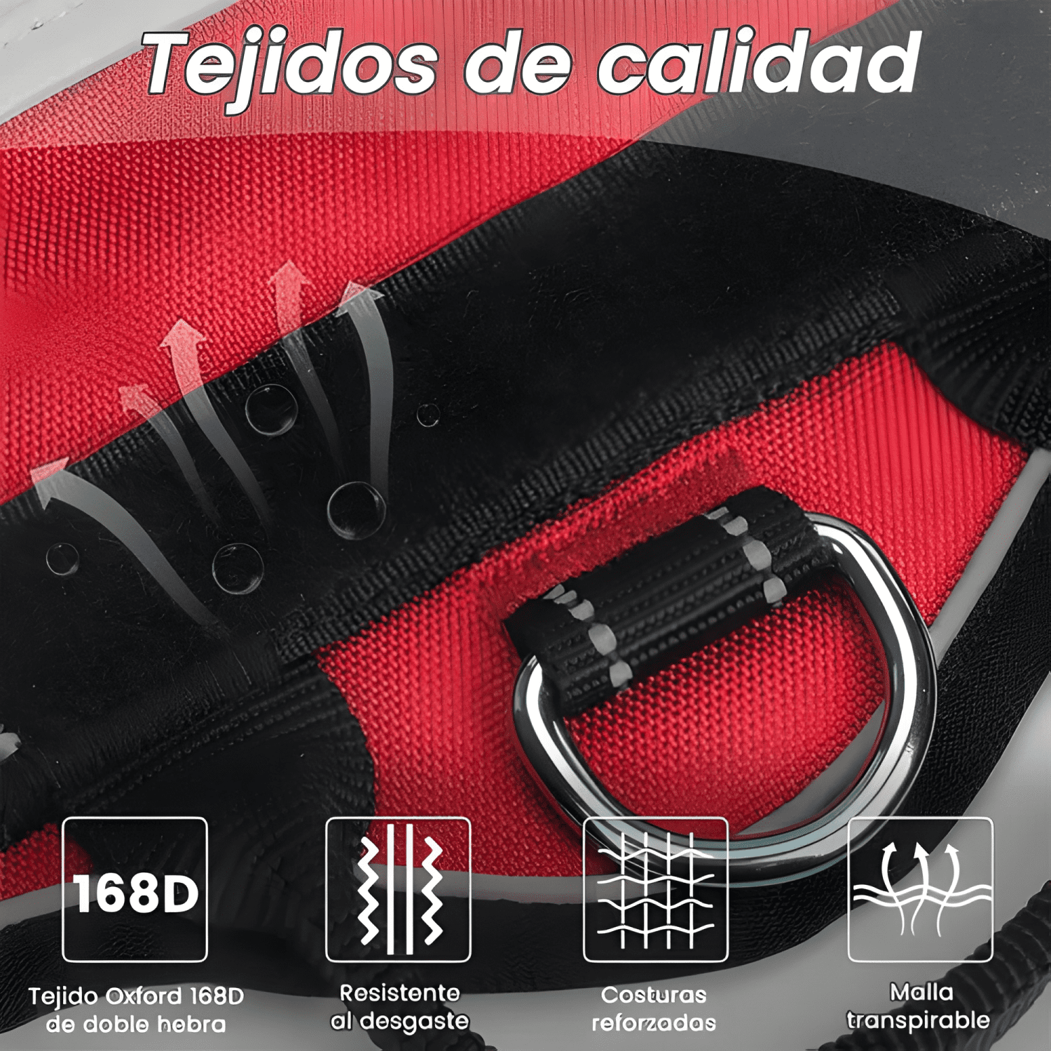 Arnés de perro chaleco pechera con LED cordón 1.5m Rojo-2