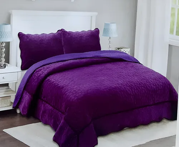 cubre cama sherpa polar 2 plazas unicolor-0