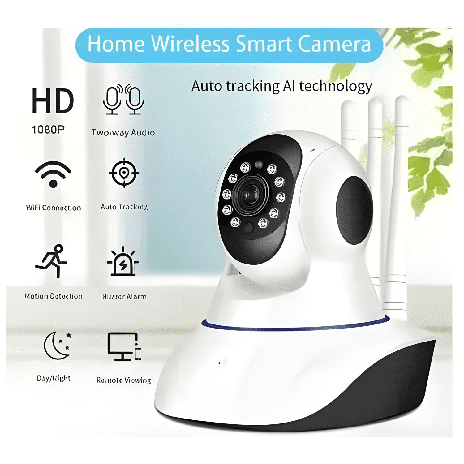 Pack X2 Camara Robotizada 2 Antenas Ip de Seguridad Wifi Hd-2