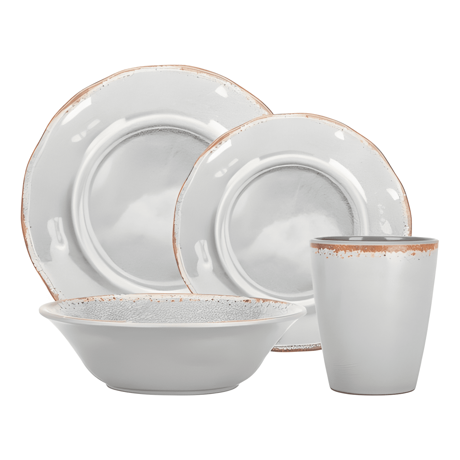 Set 16 PCS juego de vajilla completo melamina ecologico Gris-1
