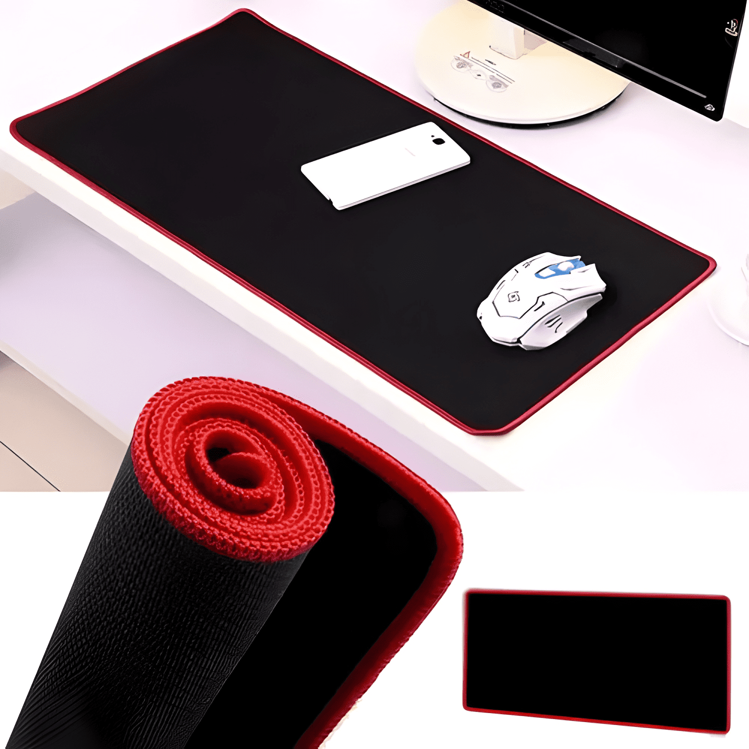 Mouse Pad Gamer K8 Antideslizante Cosido Alfombrilla Ratón-3