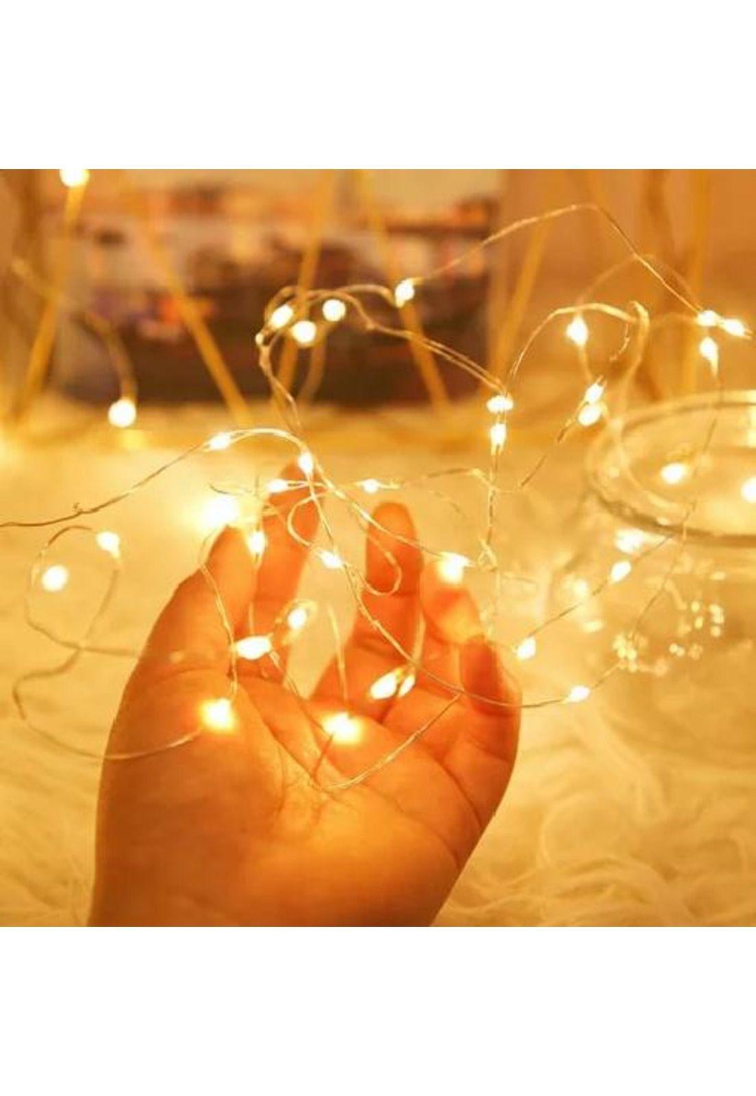 Guirnalda solar alambre hada led navideño pack 2 x20m luz cálida-4