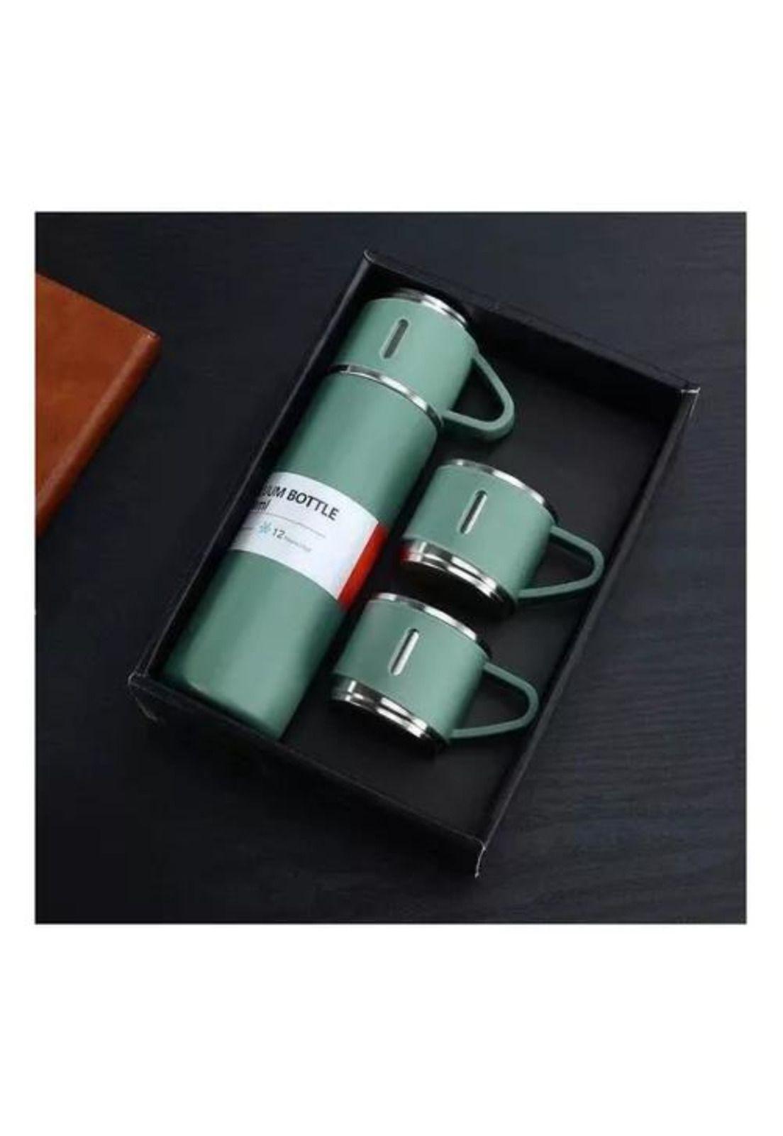 Termo de 500 ml con Taza para Té y Café - Acero Inoxidable, Color Verde-2