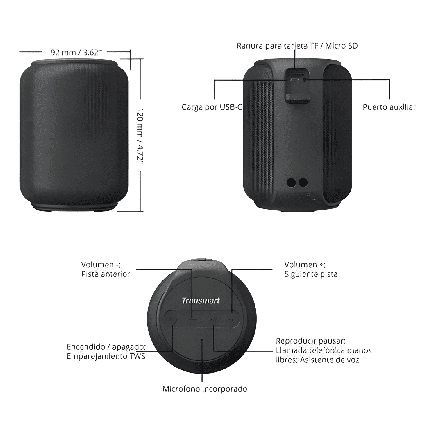 Mini parlante inalambrico bt 15w #1-3