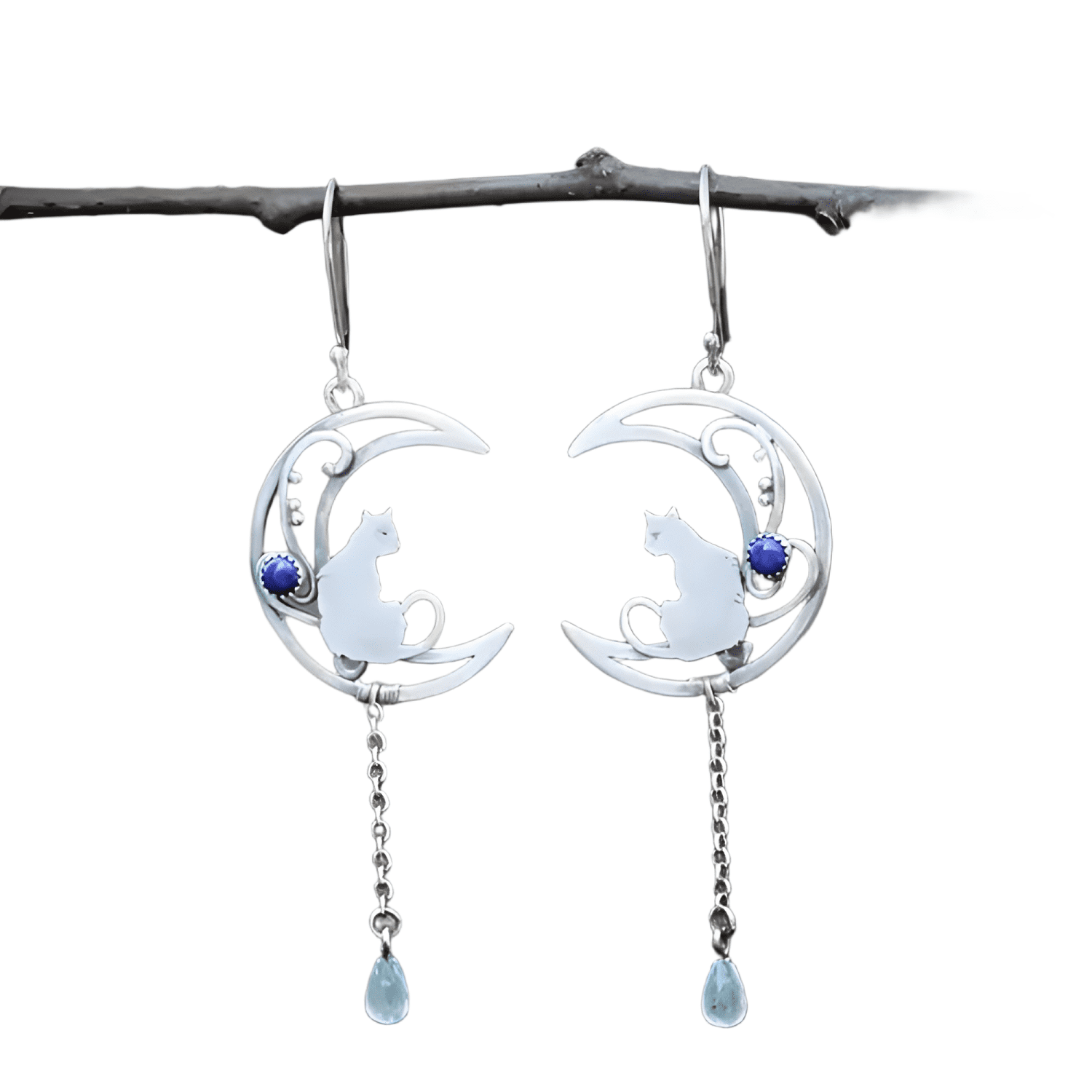 Aros Colgantes Gatito Mujer-0