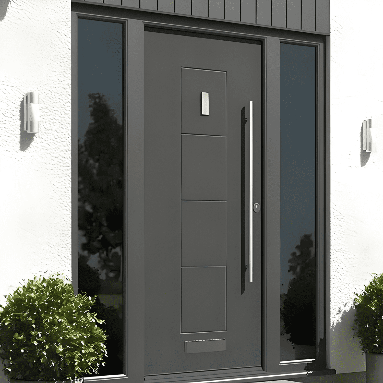 Manija doble tipo H inox 100 cm puerta vidrio, plateado #2-4