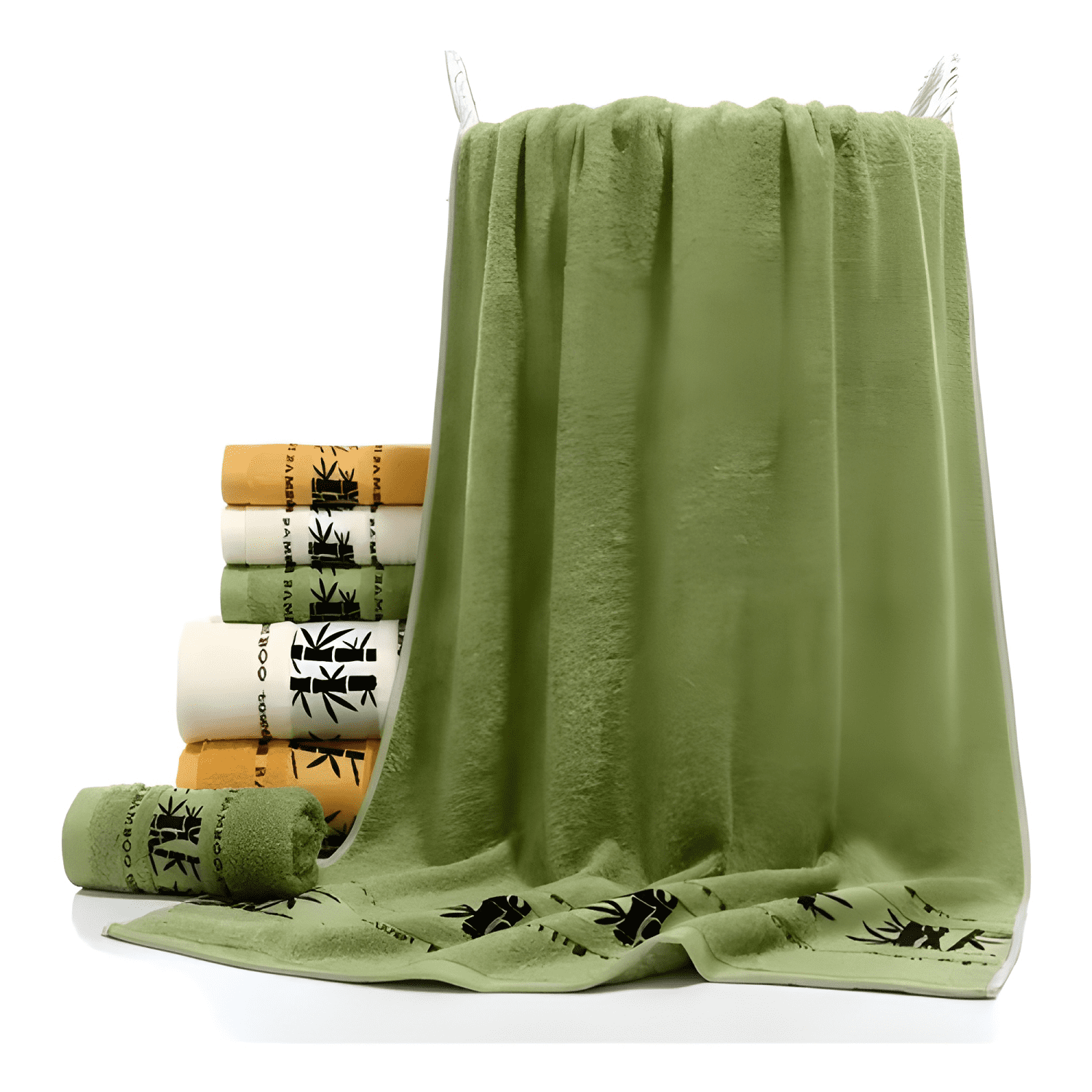 Set 4 toalla de baño algodón bamboo súper suaves #2-3