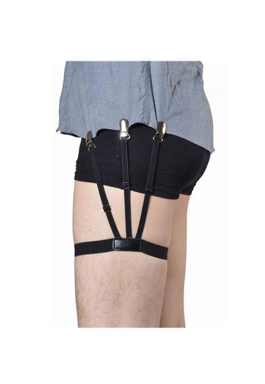 Suspensor, sujetador camisa hombre tirantes, negro-2