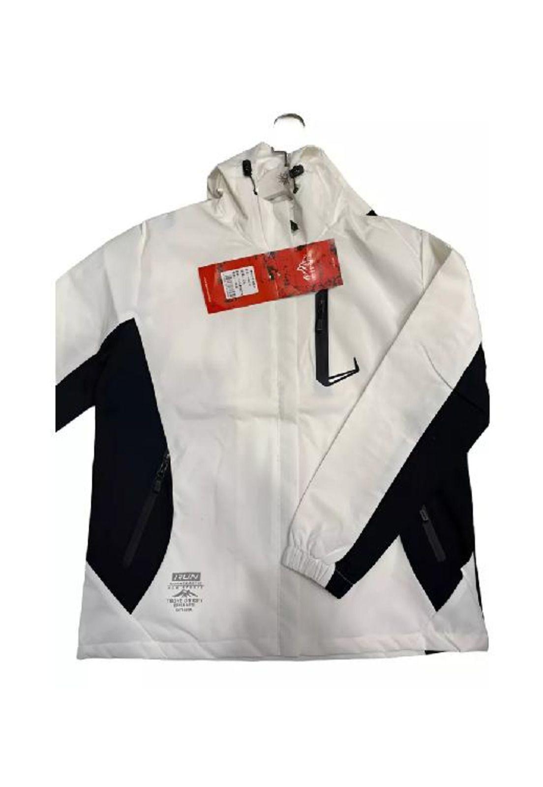 Chaqueta cortaviento deportiva ultra liviana micropolar blanco, talla XS-0
