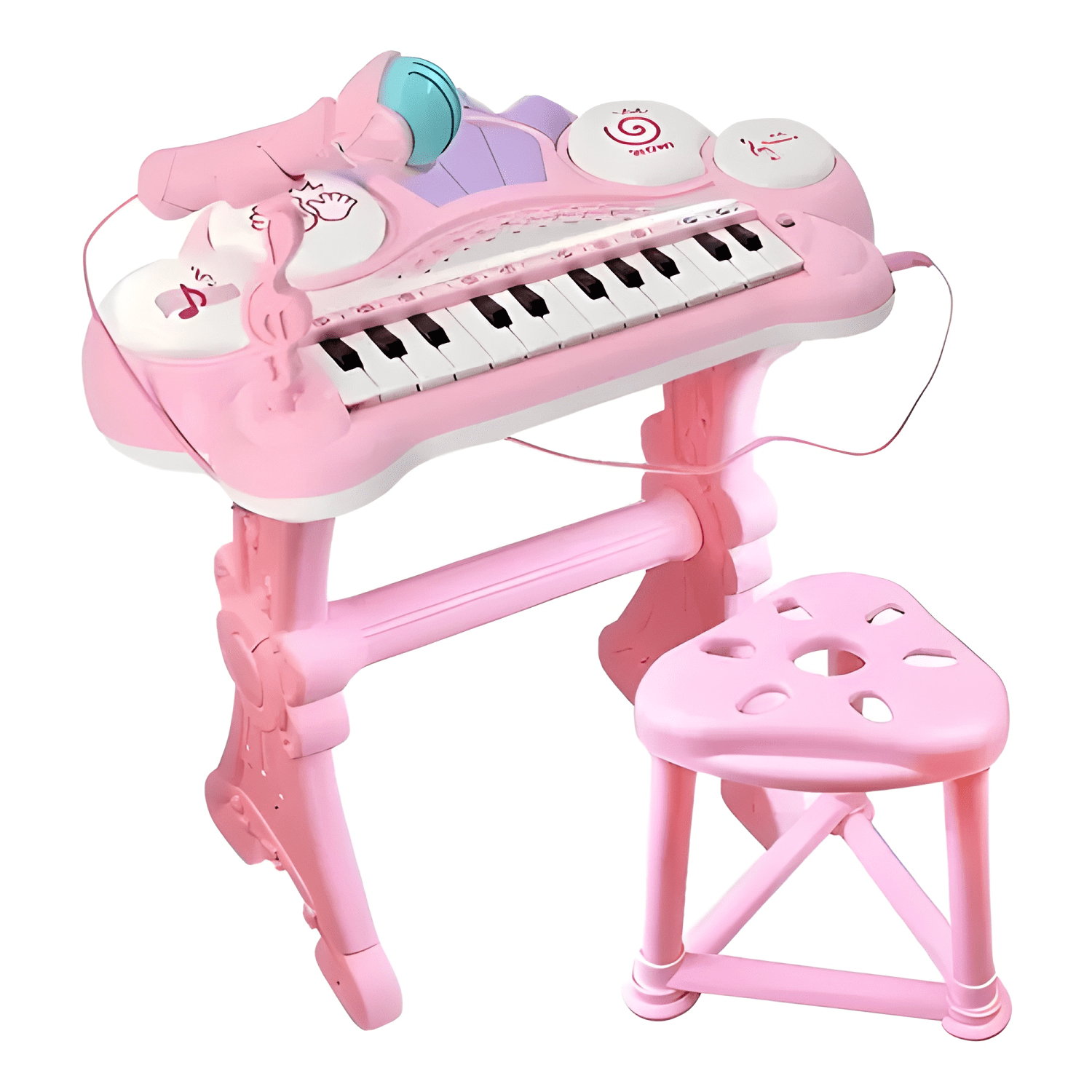 Teclado electrónico piano para niños musical con micrófono-0