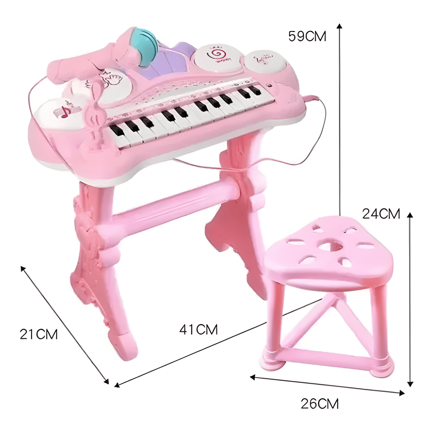 Teclado electrónico piano para niños musical con micrófono-3
