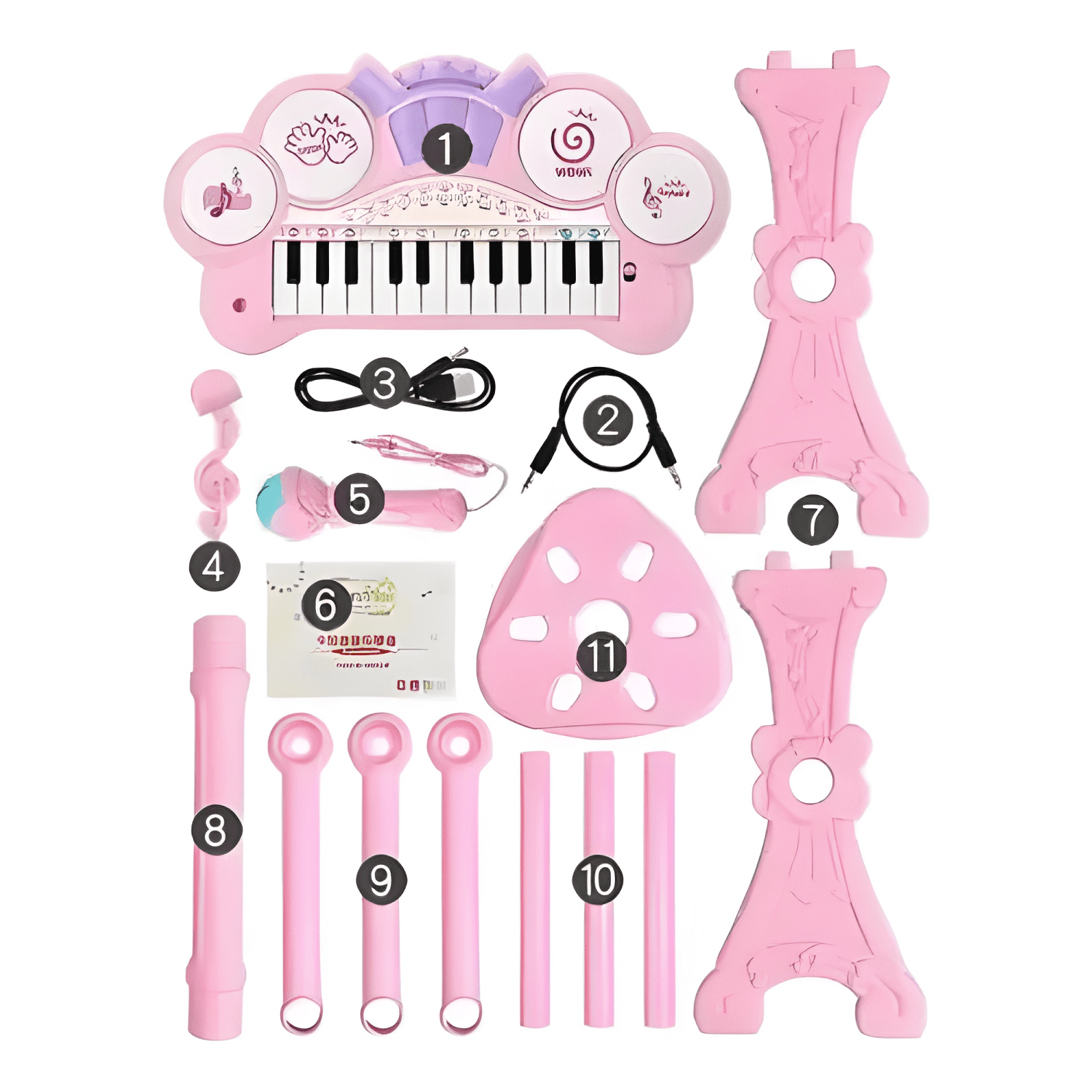 Teclado electrónico piano para niños musical con micrófono-4