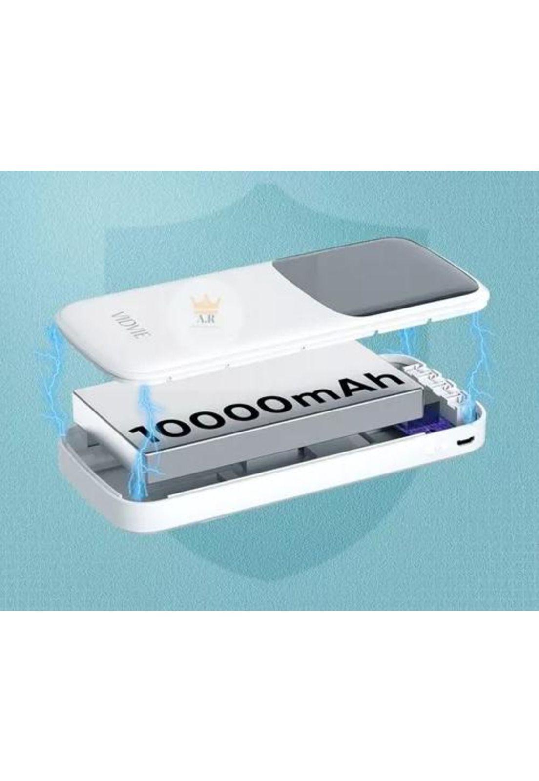 Cargador batería portátil digital 10,000 mAh, USB-C, color blanco-5