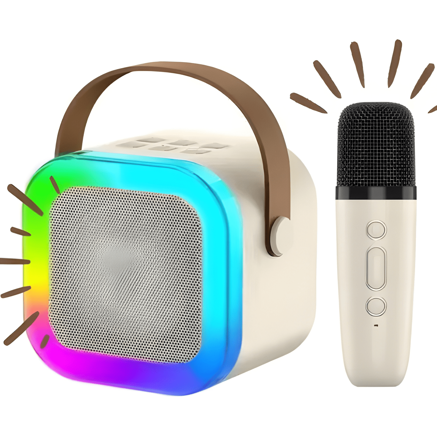 Altavoz bluetooth con micrófono, led de karaoke para niños-2