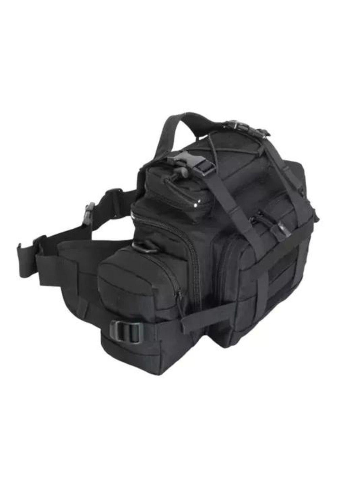 Bolso banano gigante tipo botiquín táctico militar negro-0
