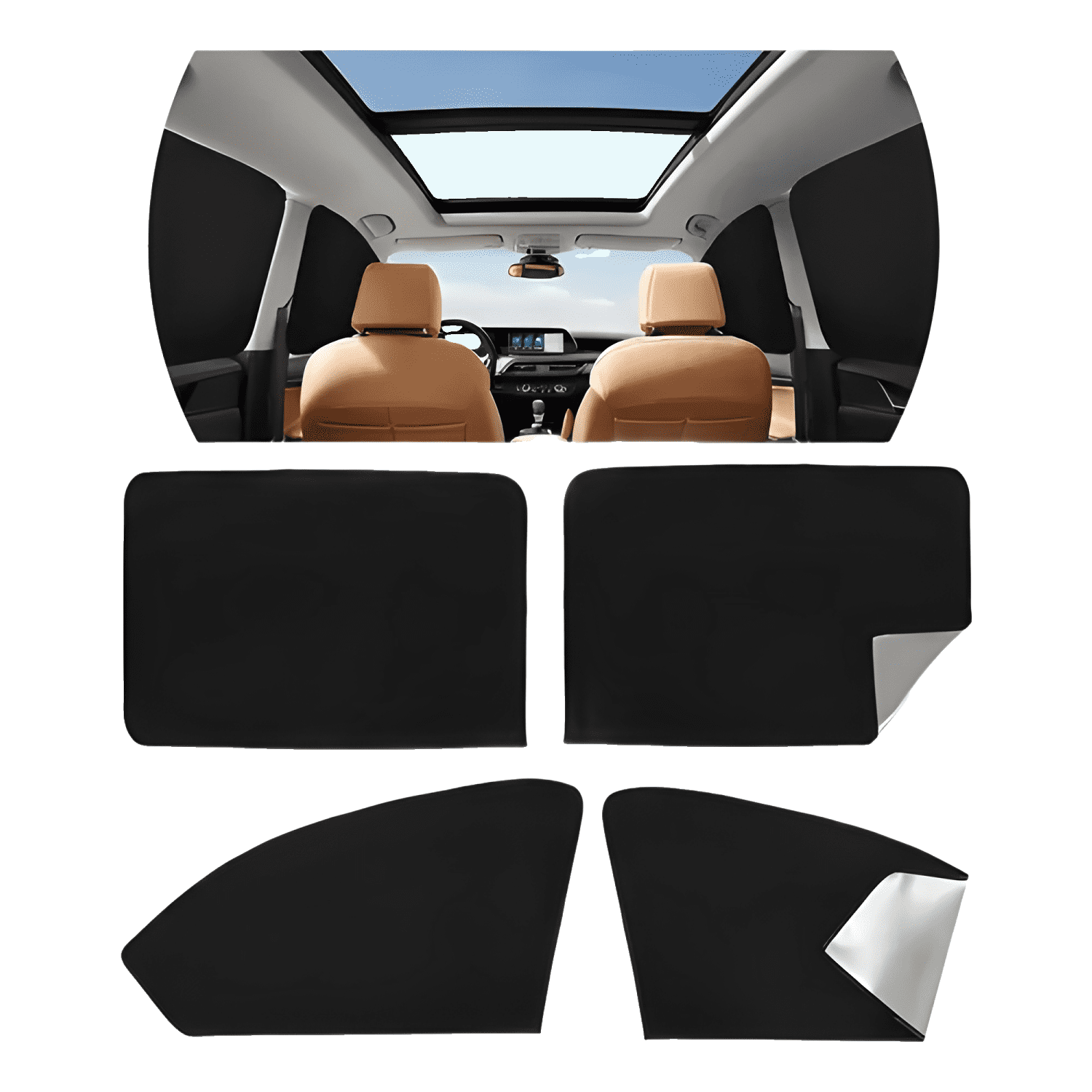 4pcs Parasoles Magnéticos para Ventana Lateral de Automóvil-0