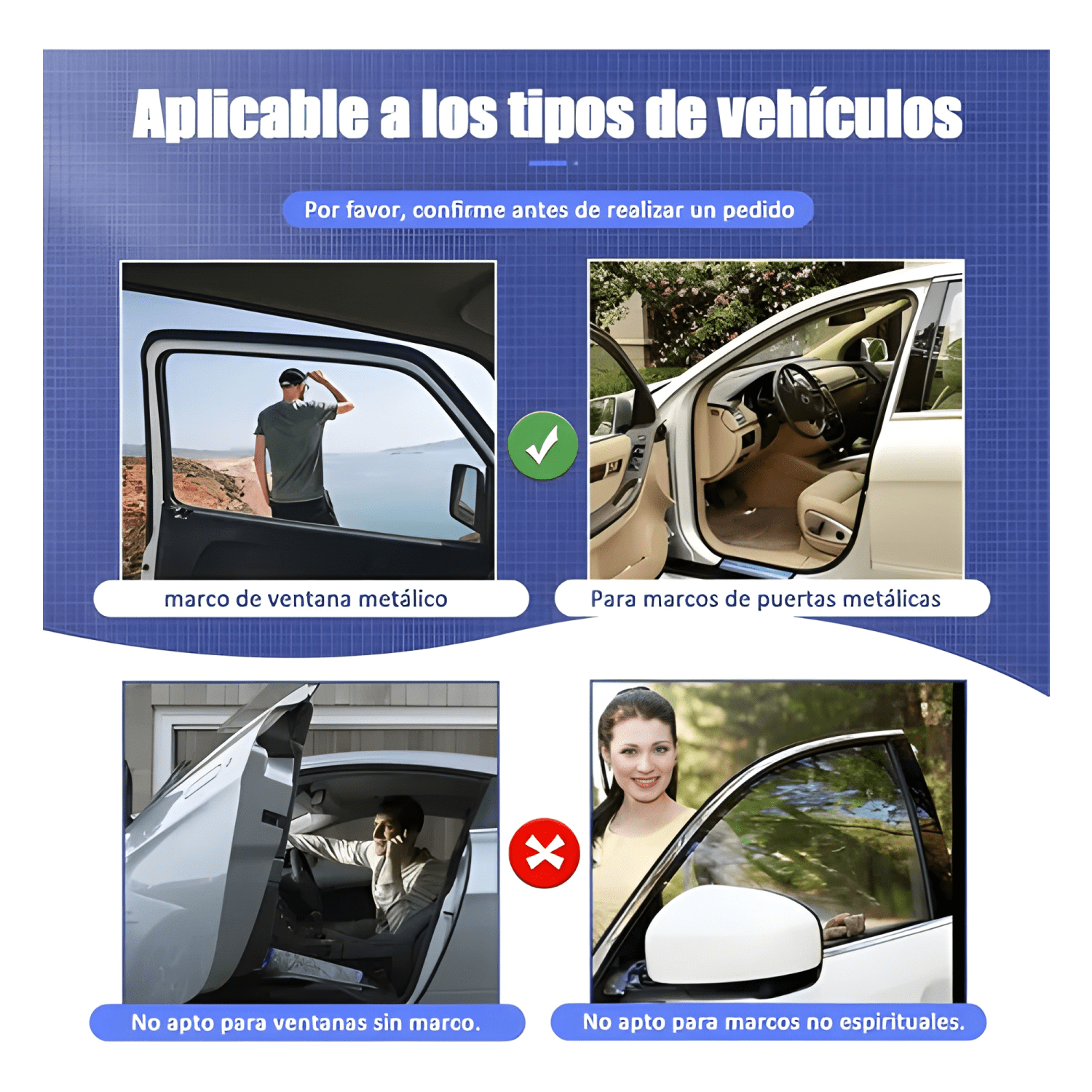 4pcs Parasoles Magnéticos para Ventana Lateral de Automóvil-4