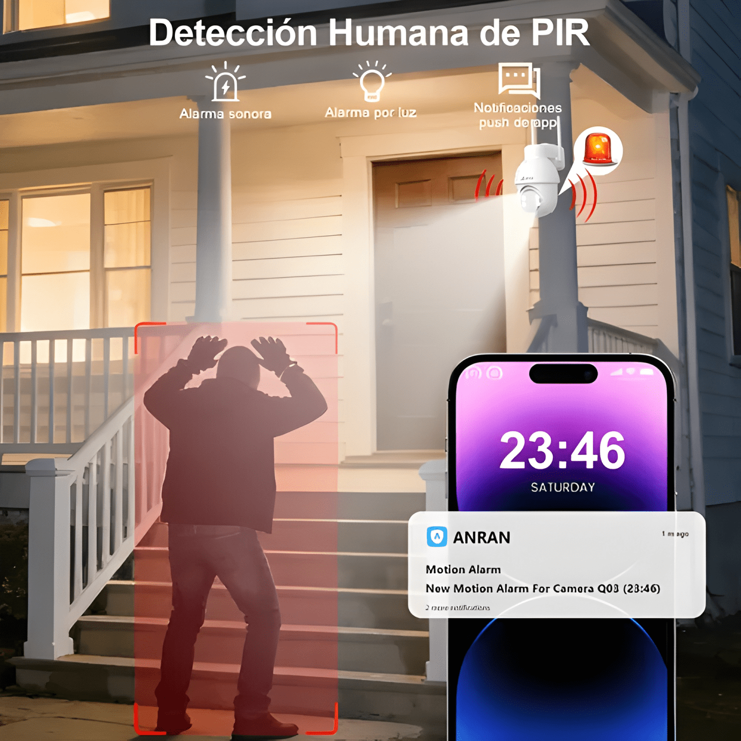 Cámara Seguridad Solar Panel Wifi Ip Batería 3mp con Audio-4