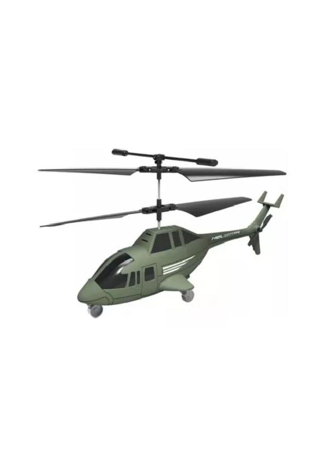 Helicóptero volador control remoto, luz LED verde-0