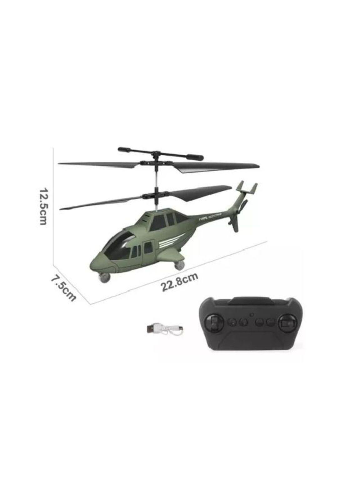 Helicóptero volador control remoto, luz LED verde-1