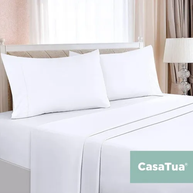 Sabana 1800 hotel ultra suave funda bordada 2 plazas color blanco-0