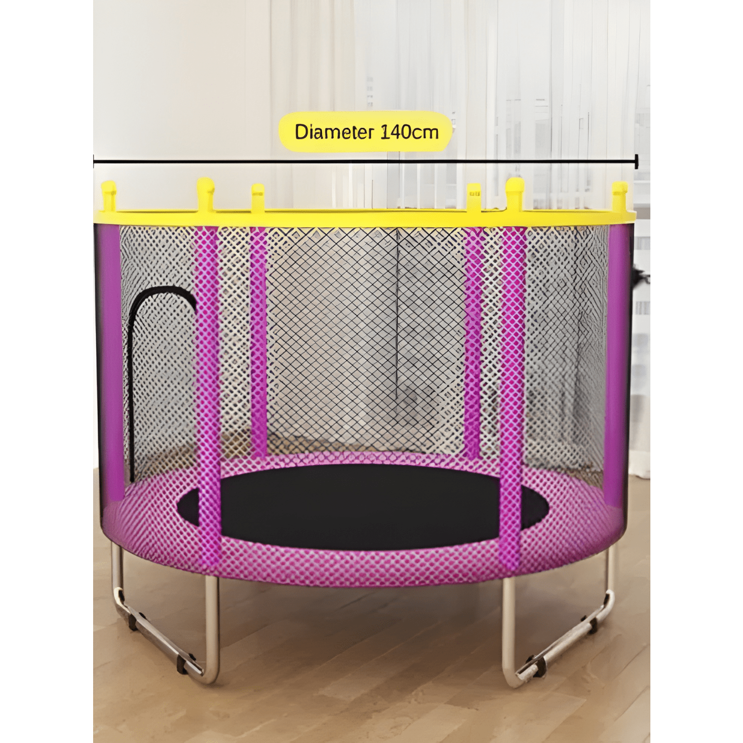 Cama elástica trampolín para niños rosada-2