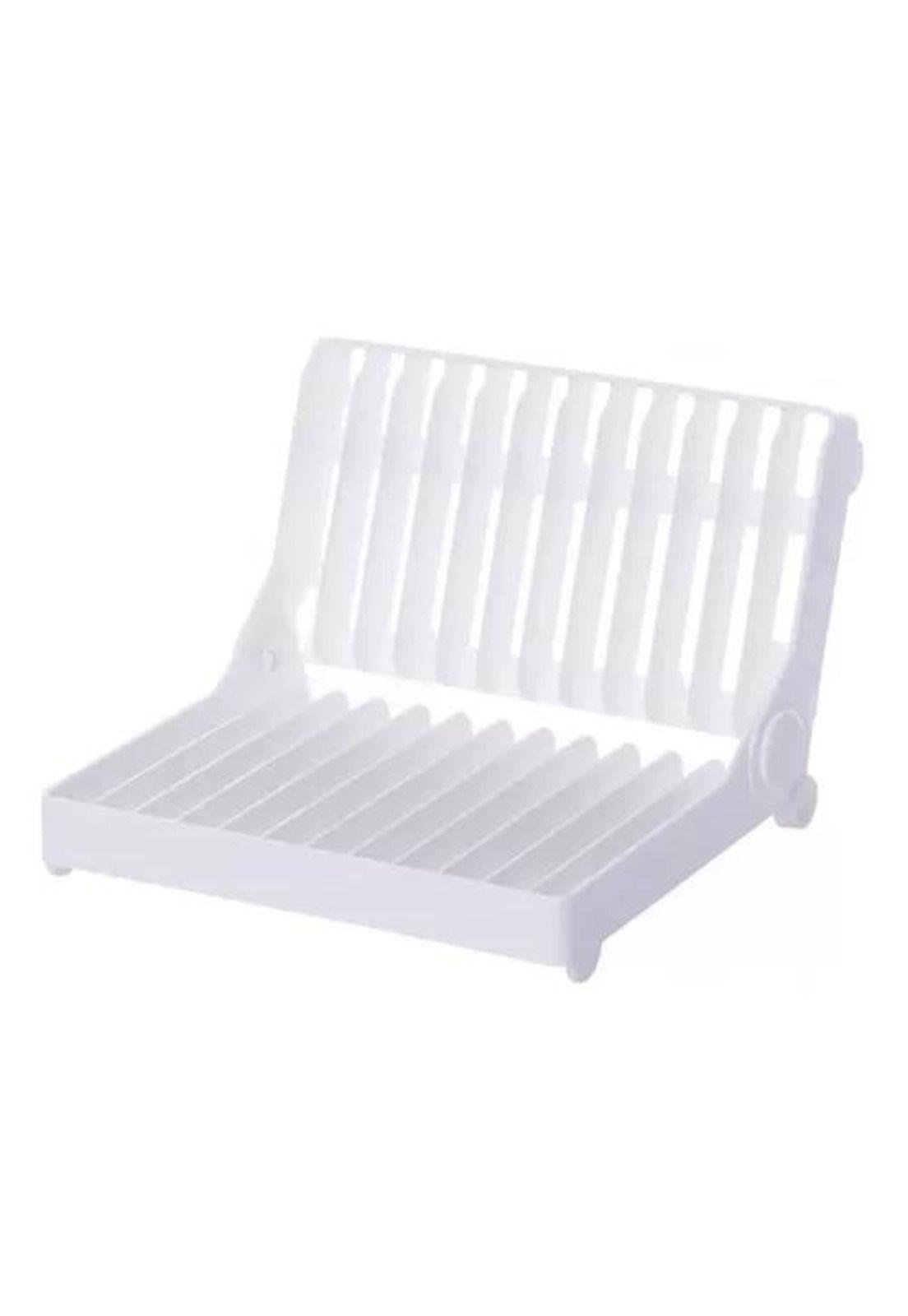 Secaplatos Escurridor - Estante Plegable, Organizador de Cocina, Color Blanco-0