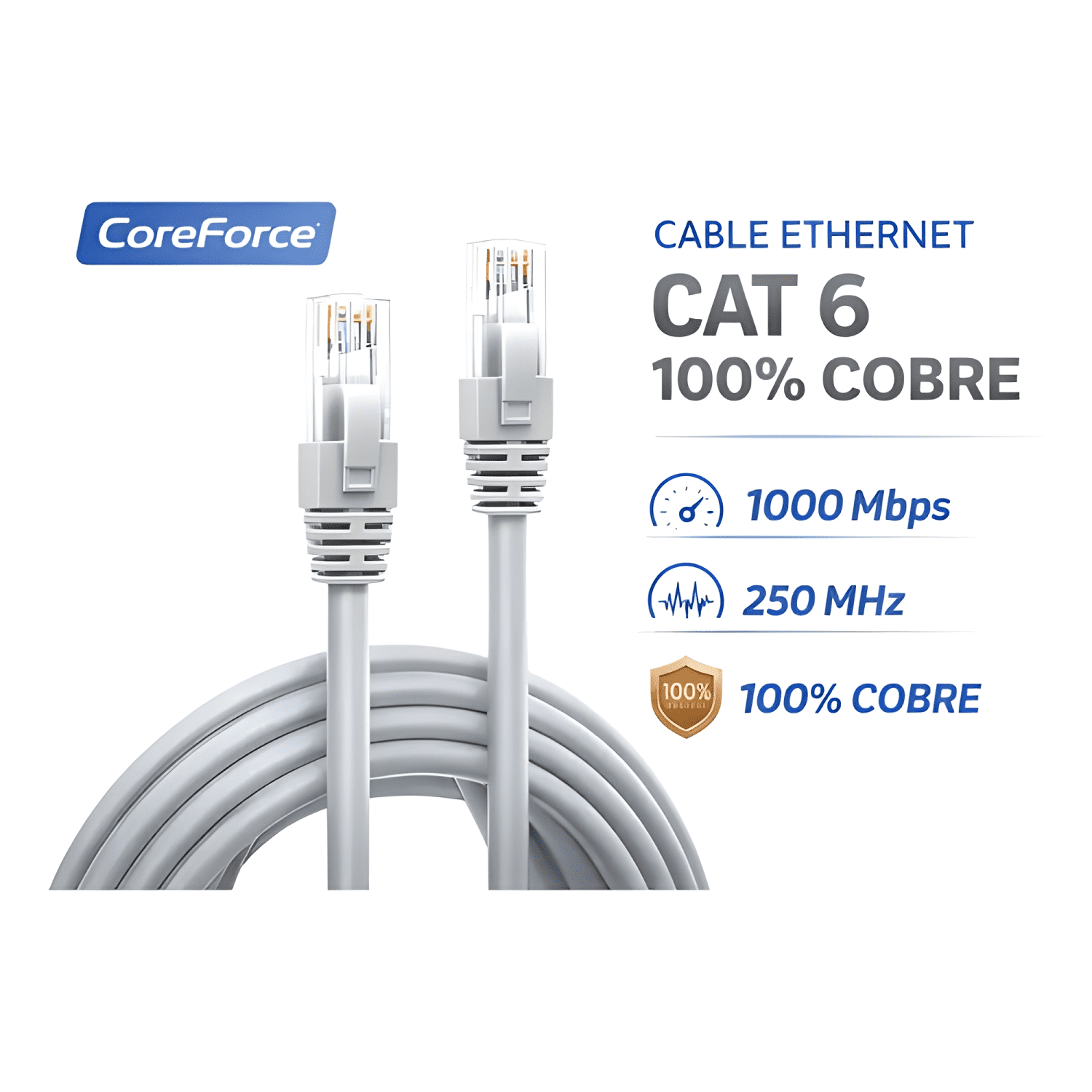 Cable De Red Ethertnet 20 Metros Rj45 Cat6+ Certificado Utp-0