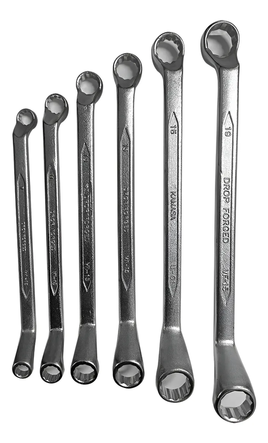 Llave Doble Punta Corona/corona Curva 6pcs 8-19mm Plateado-0