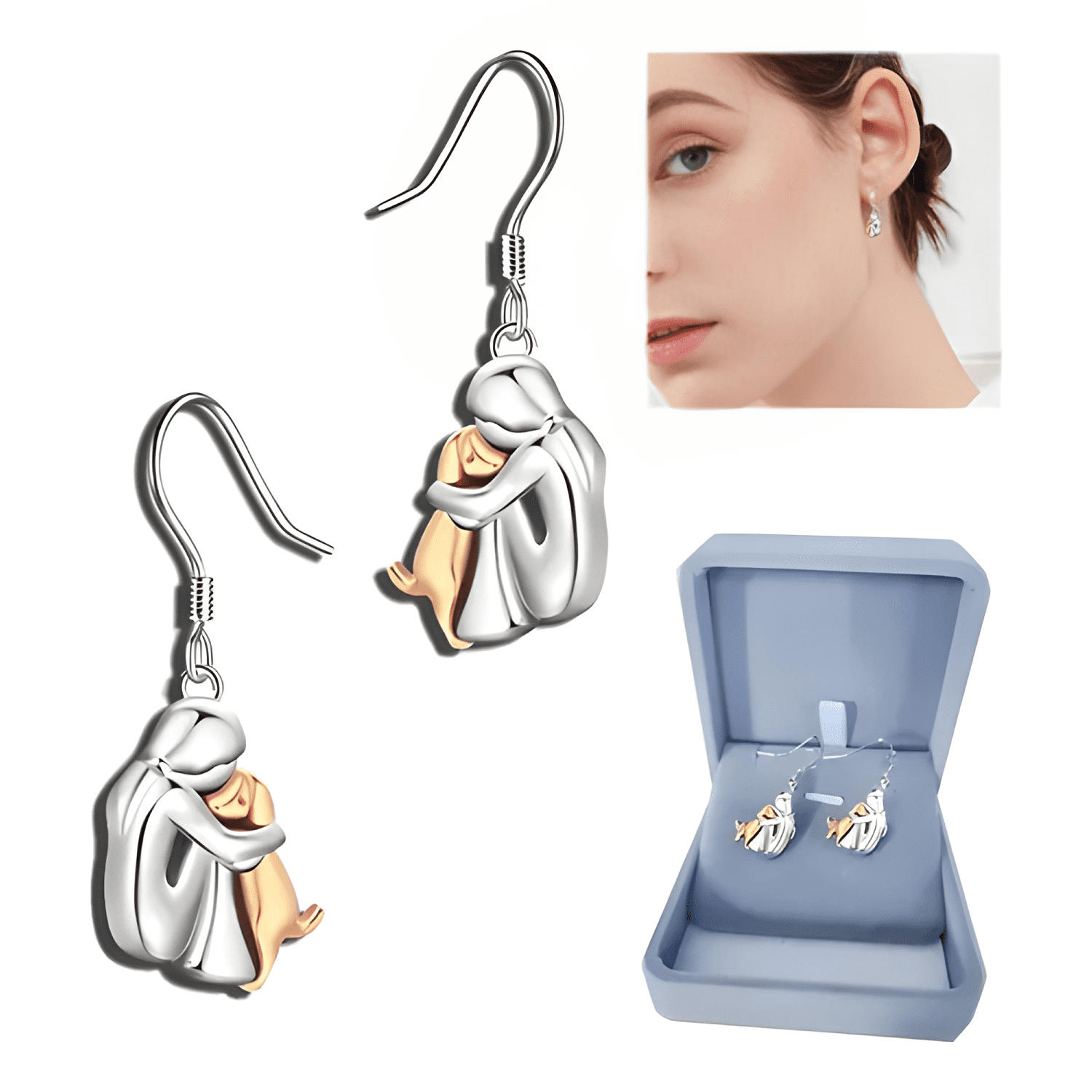 Aros Mujer Perro Pendientes Plata 925 Joya Mujer Regalo #6-0