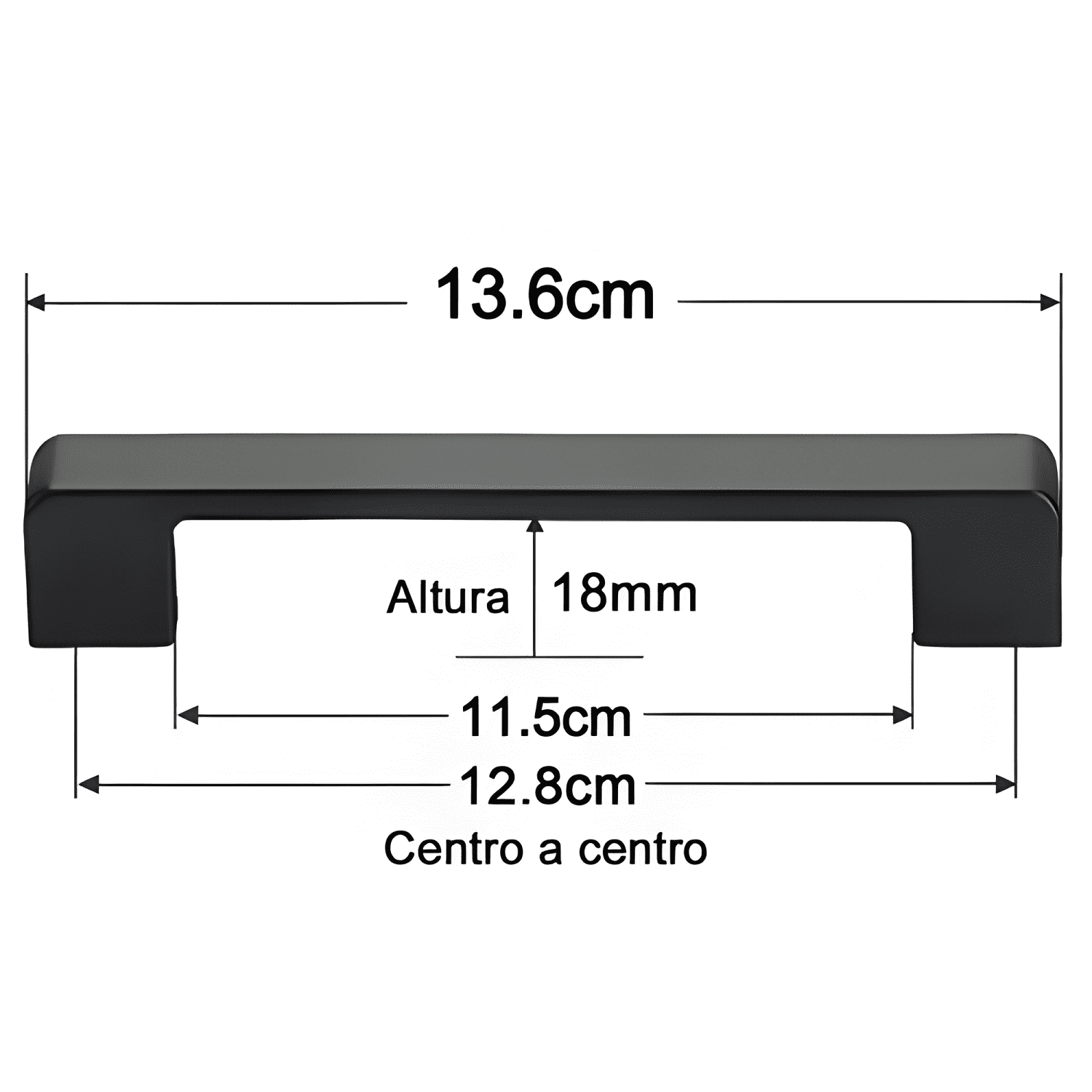 Tirador cocina y cajones 5 pulgadas 10 piezas, negro-1