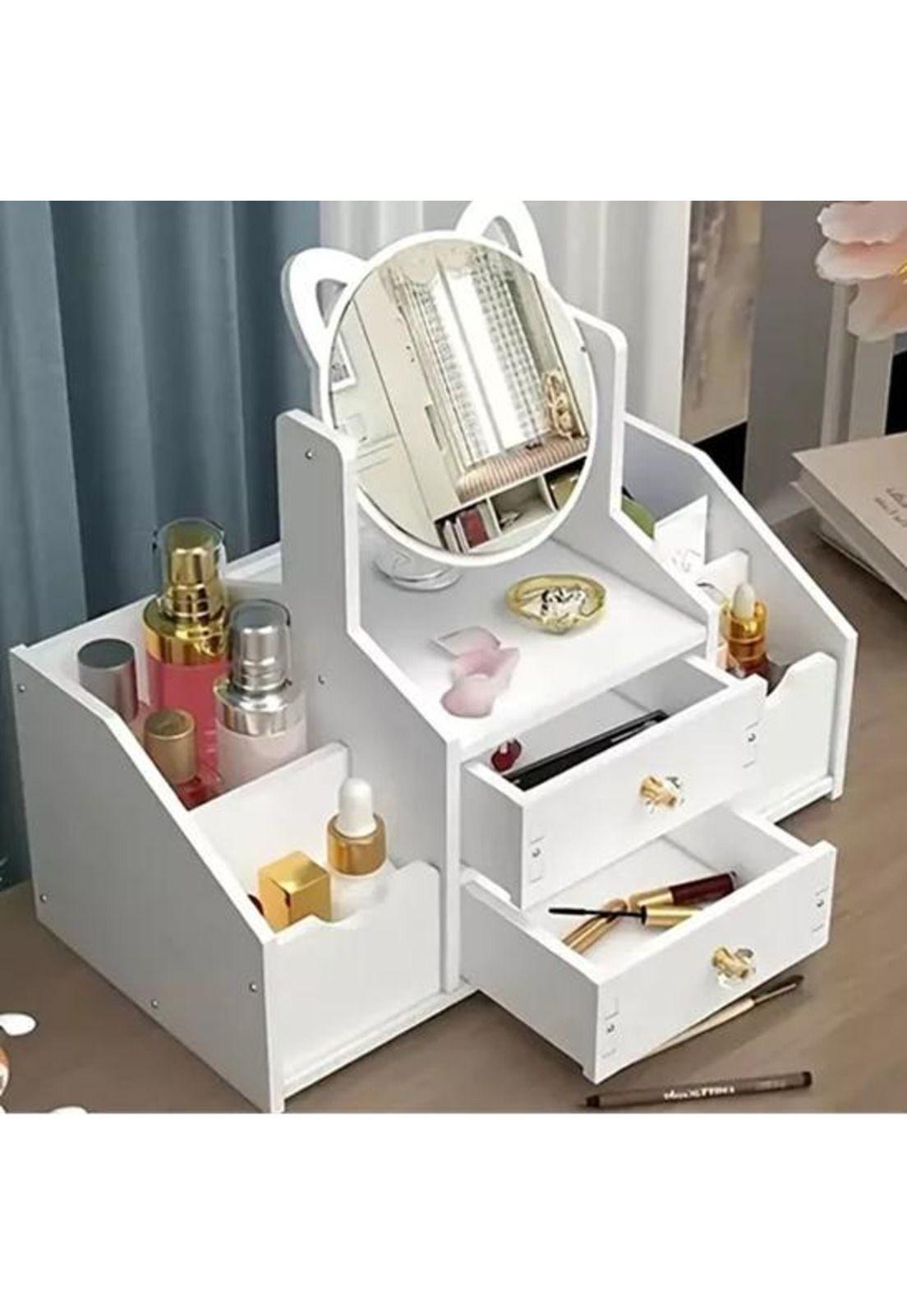 Organizador Maquillaje Cosmetiquero Multiuso con Espejo Gato XL-2