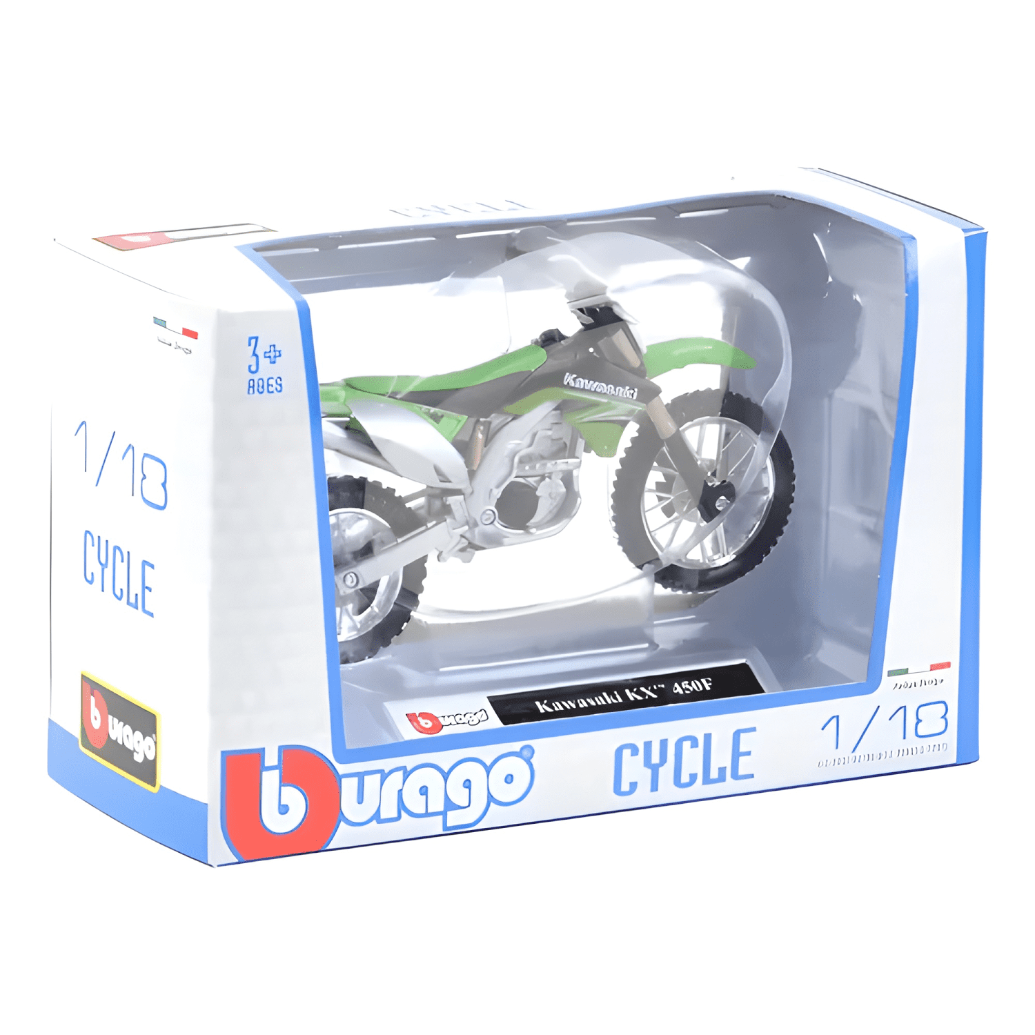 Motocicleta Kawasaki 450F escala 1:18 coleccionable-0