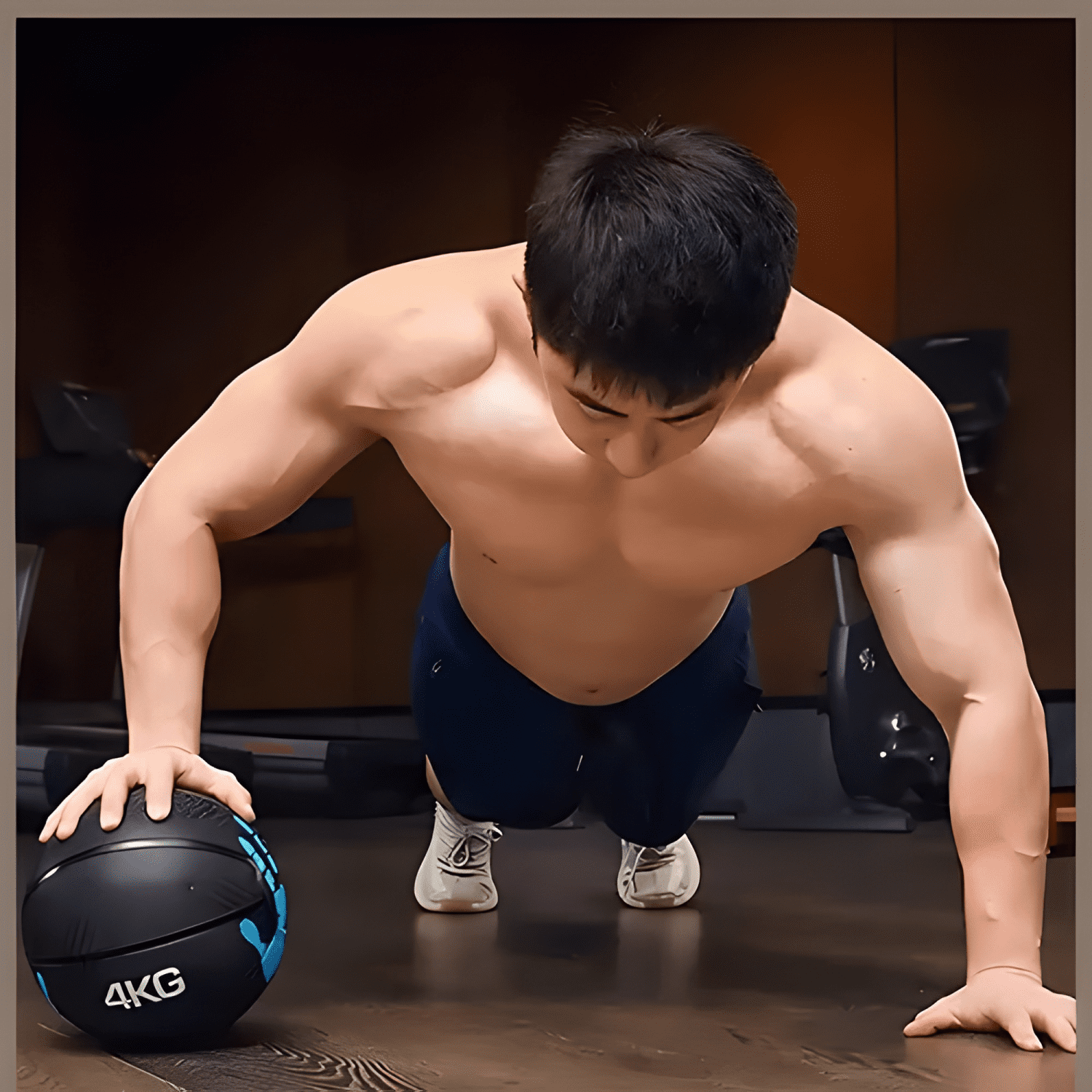 Balón medicinal 4kg con rebote para entrenamiento Negro-1