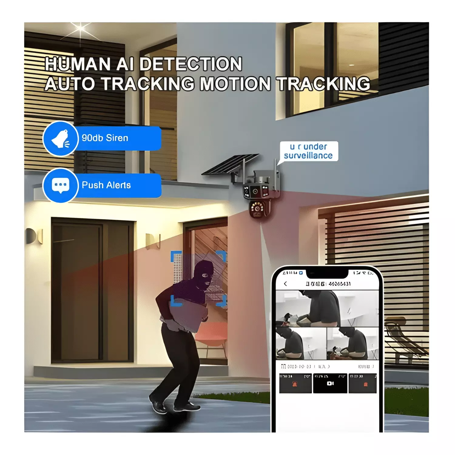 Cámara Seguridad Solar Wifi Inalambrica Lente Dual4k V380pro-2