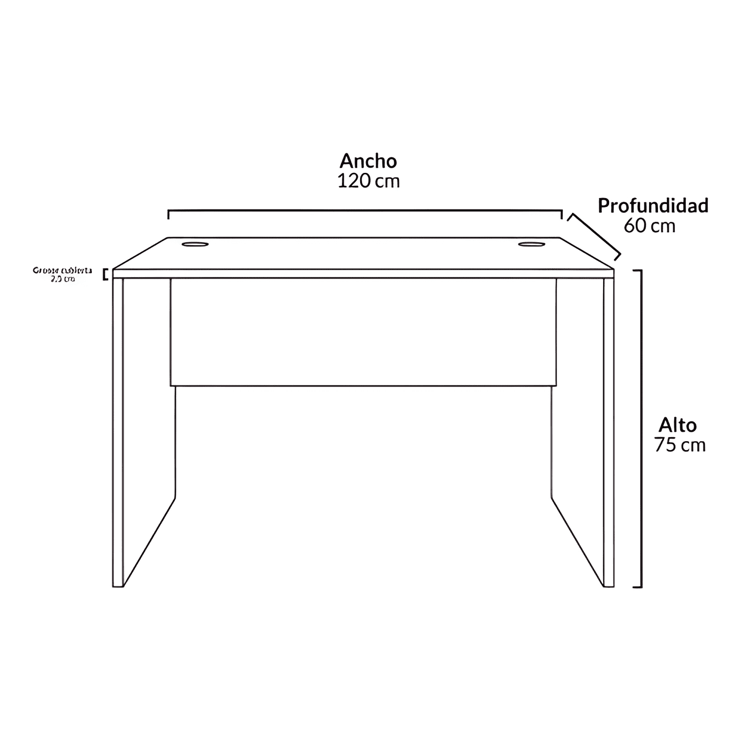 Mesa oficina escritorio melamina 120x60 form Gris-3