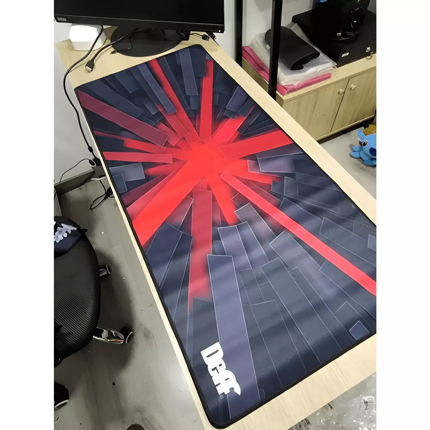 Mousepad Rectangulos Rojos Xl 90x40-2