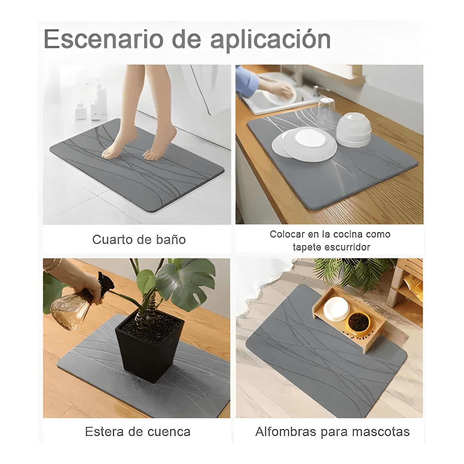 Piso Baño Diatomita Absorbente Alfombra Ducha Secado #3-2