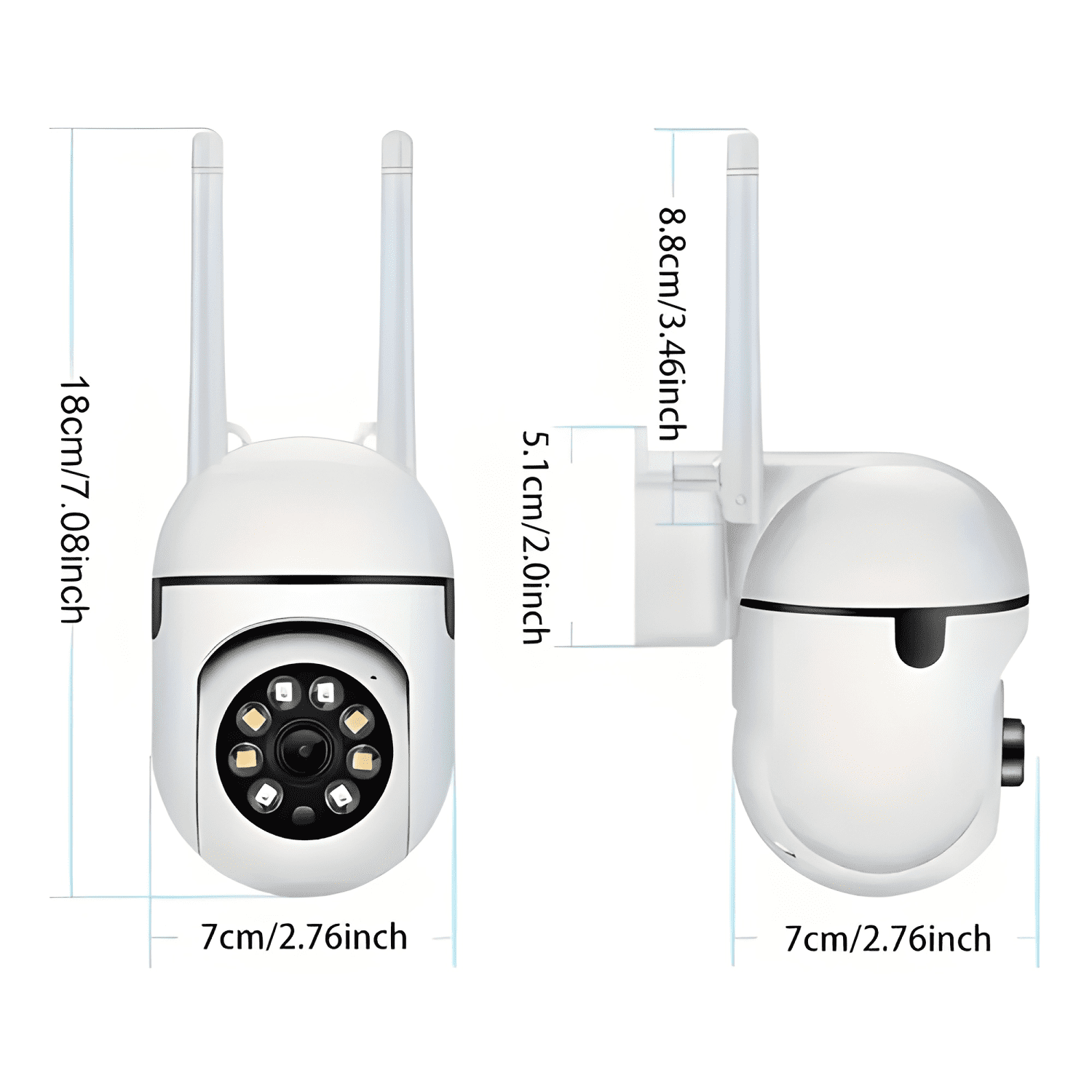 Cámara Domo Rotativa 360° Hd 1080p para Seguridad Interior-3