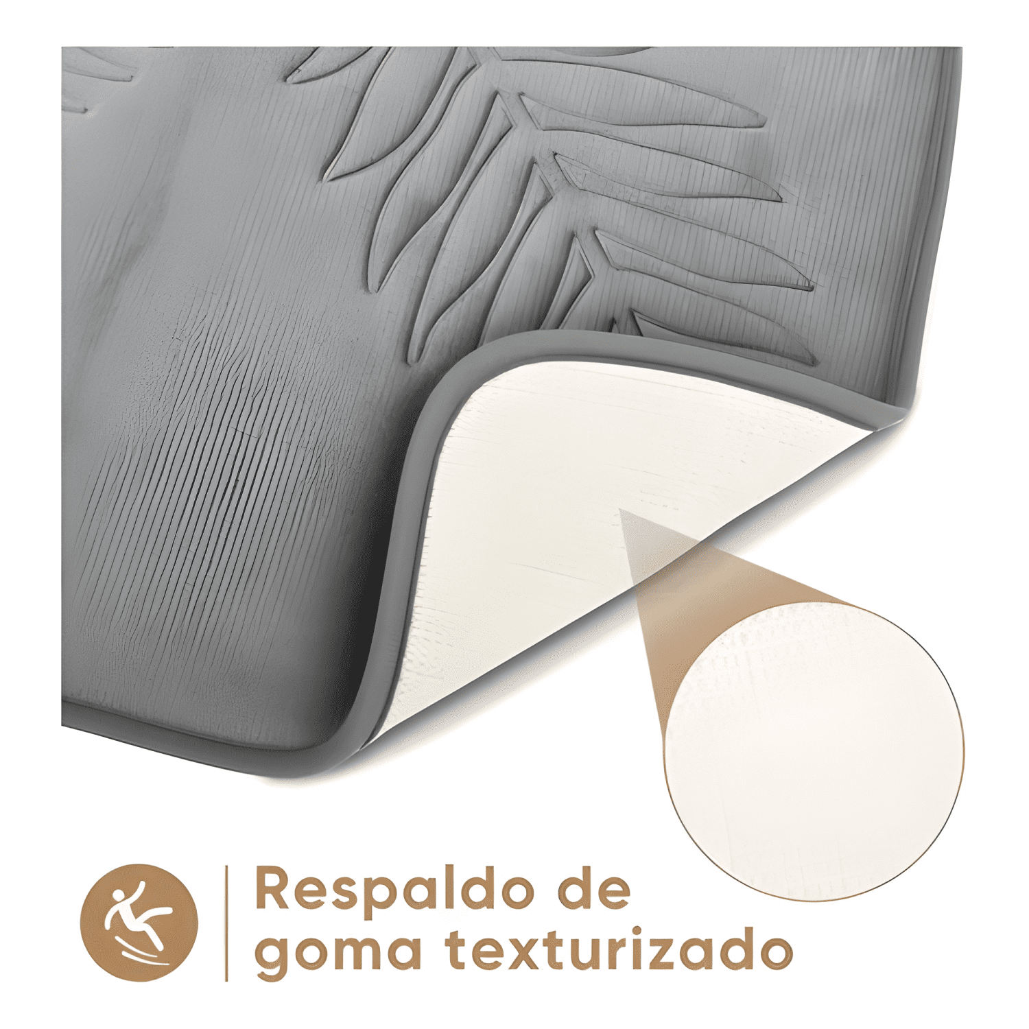 Alfombra De Baño Antideslizante Absorbente Piso Gris #3-1